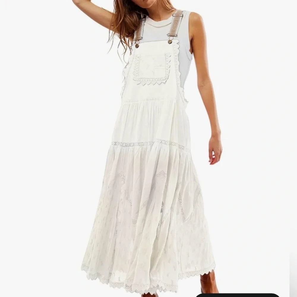 White Lace Overall Dress, Medium, New without tags - Picture 2 of 5
